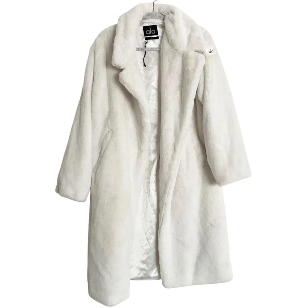 Alo Yoga Oversized Faux Fur Trench Ivory S